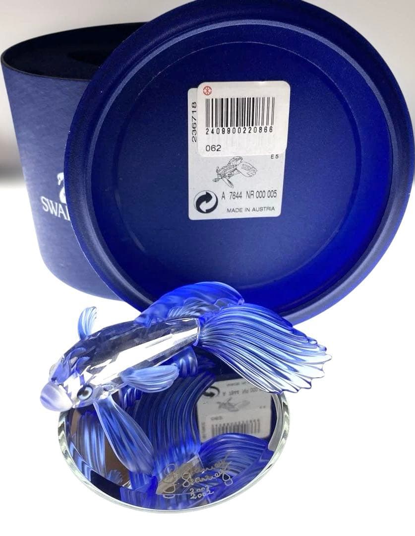 新品　スワロフスキー 『ブルーファイティングフィッシュ』
