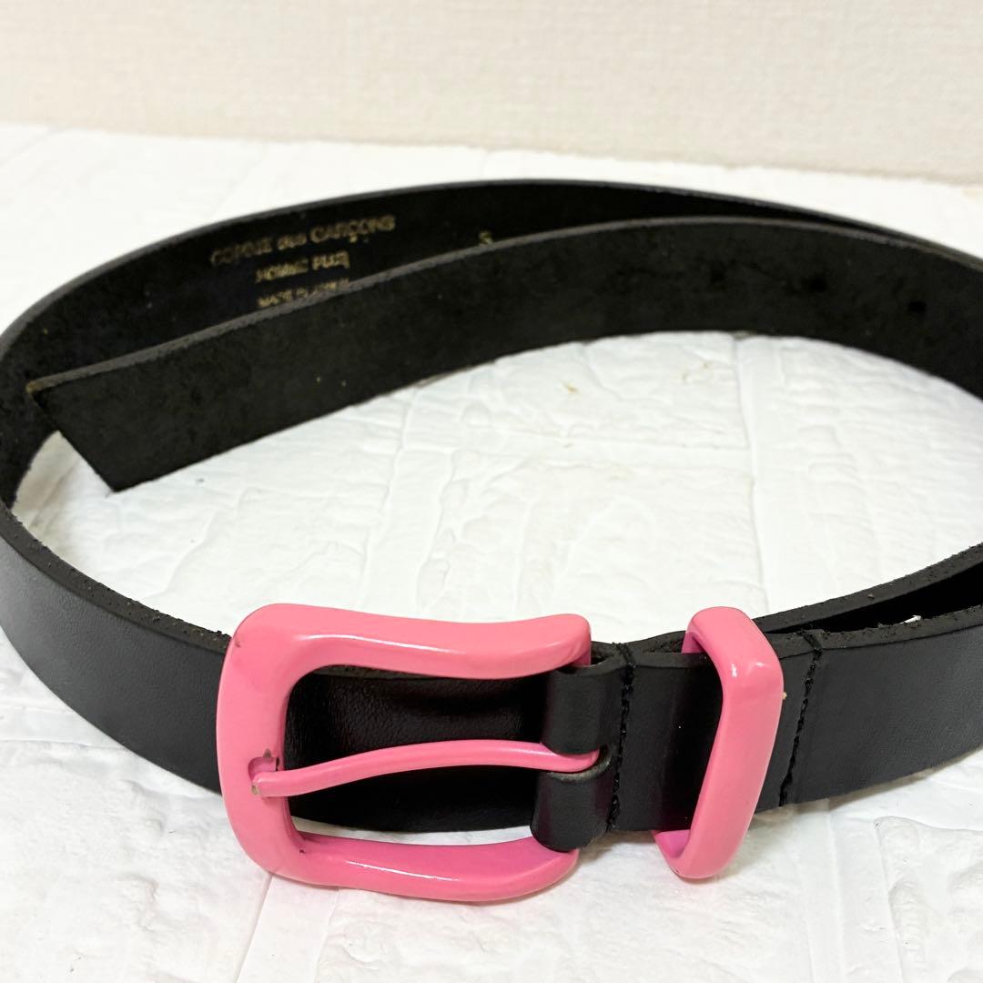 コムデギャルソンオムプリュス ショーアイテムベルトピンク　ブラック　S