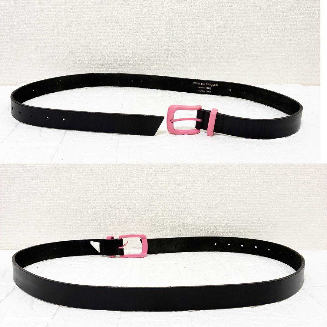 コムデギャルソンオムプリュス ショーアイテムベルトピンク　ブラック　S