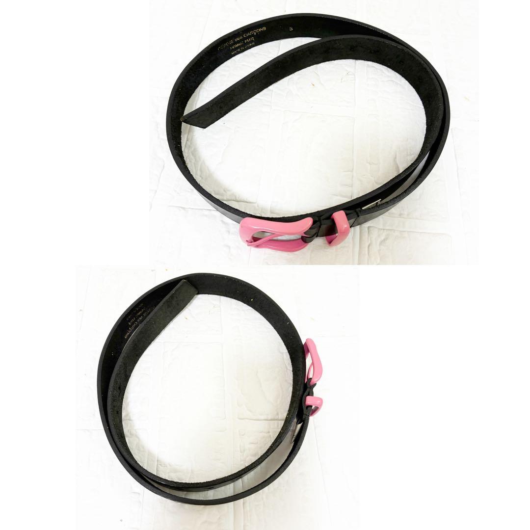 コムデギャルソンオムプリュス ショーアイテムベルトピンク　ブラック　S