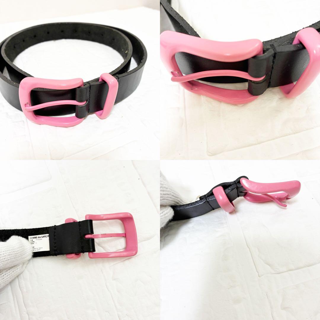 コムデギャルソンオムプリュス ショーアイテムベルトピンク　ブラック　S