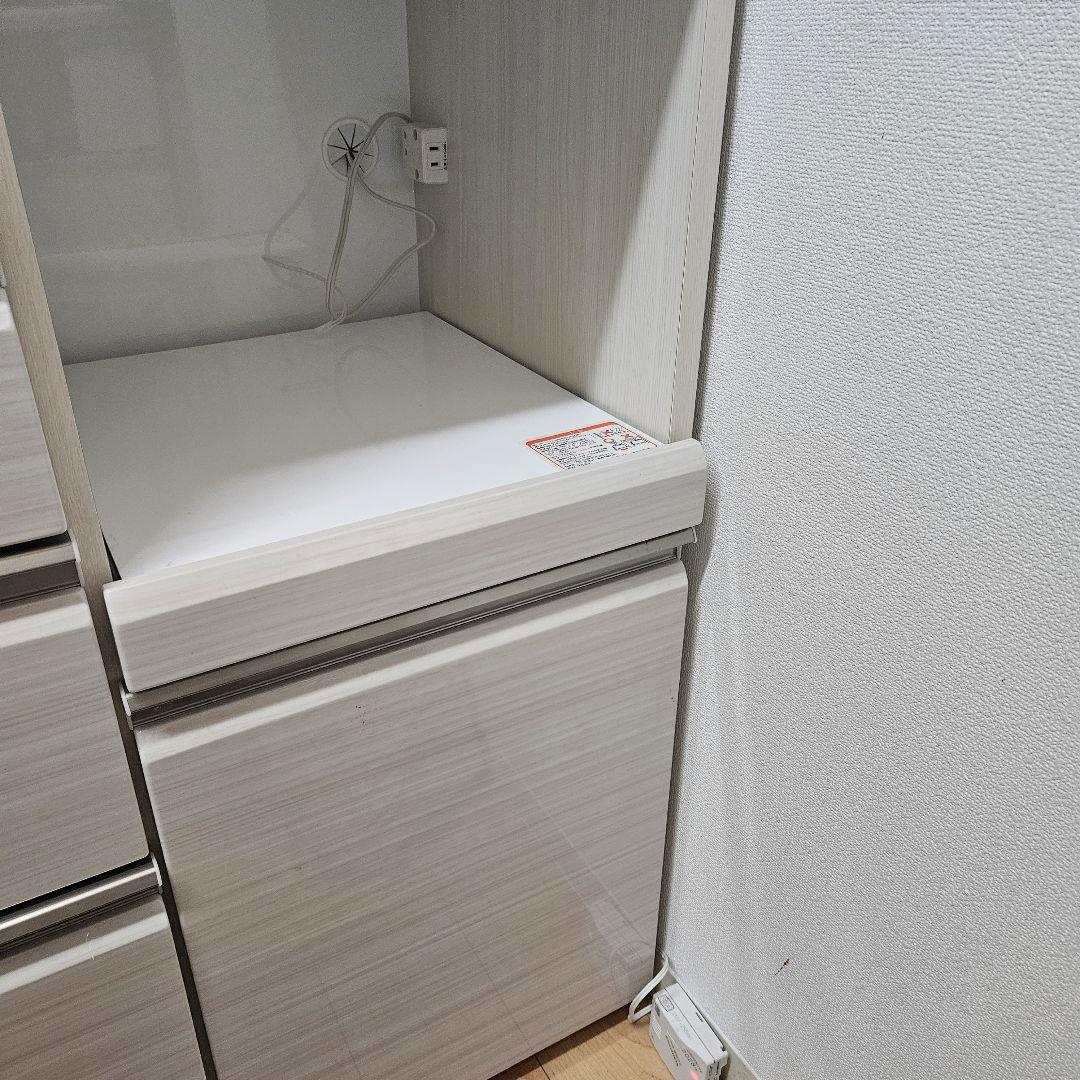 白木目調4段キッチンボード炊飯器スライドテーブル付き