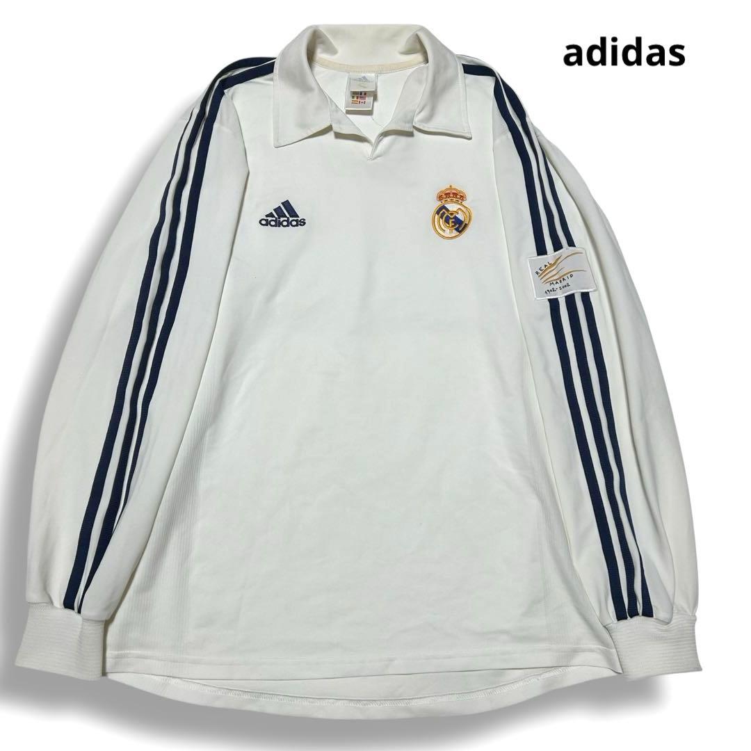 アディダス レアルマドリード 長袖 ユニフォーム ホワイト XL 刺繍
