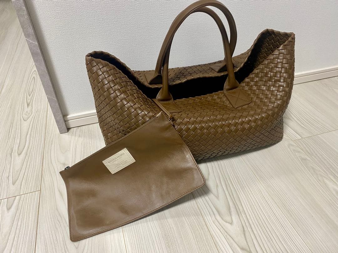 極美品 ボッテガヴェネタ カバ MM ブラウン　レザーバッグ カセット アルコ