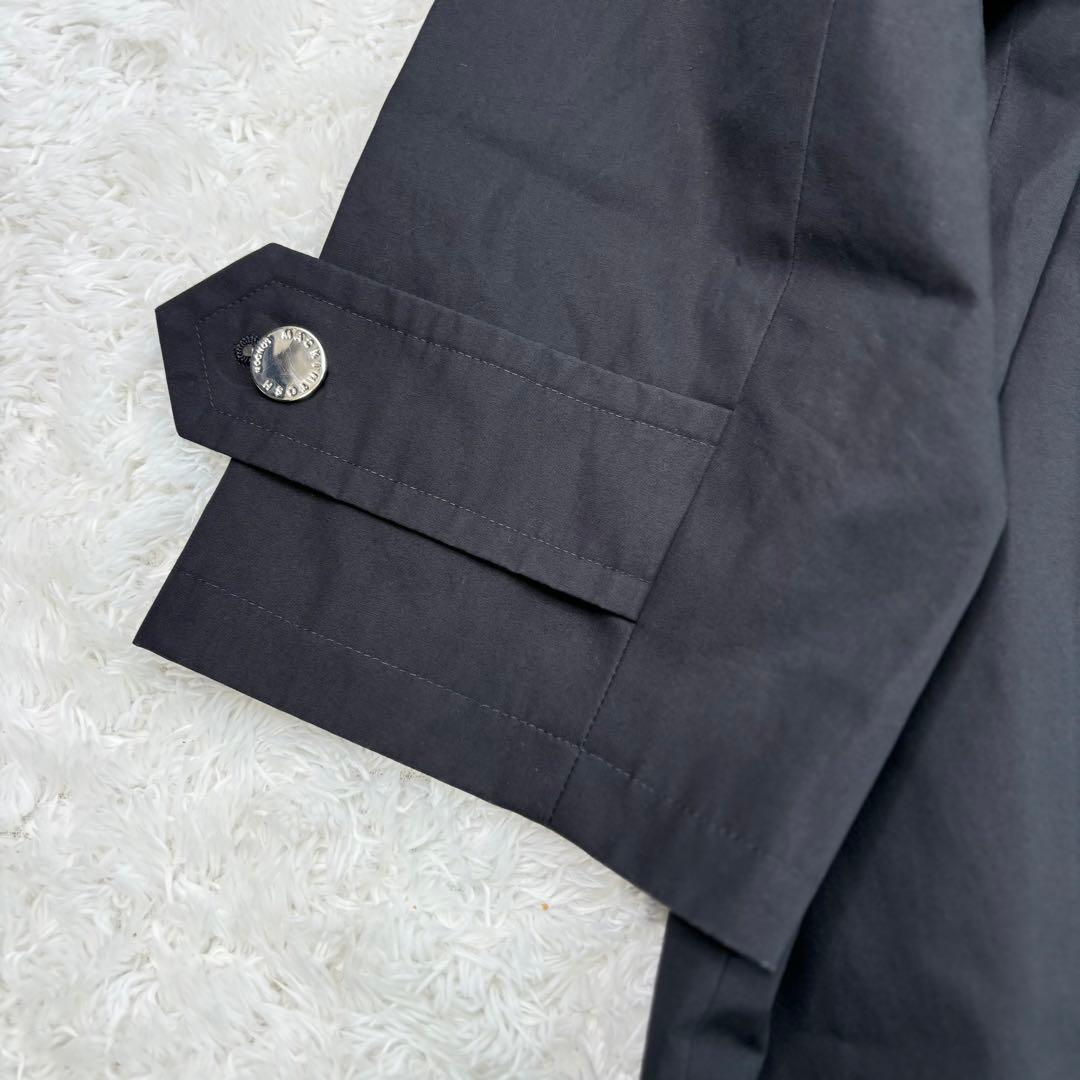 極美品✨マッキントッシュロンドン ノーカラーコート 撥水加工 ブラック 裏地総柄