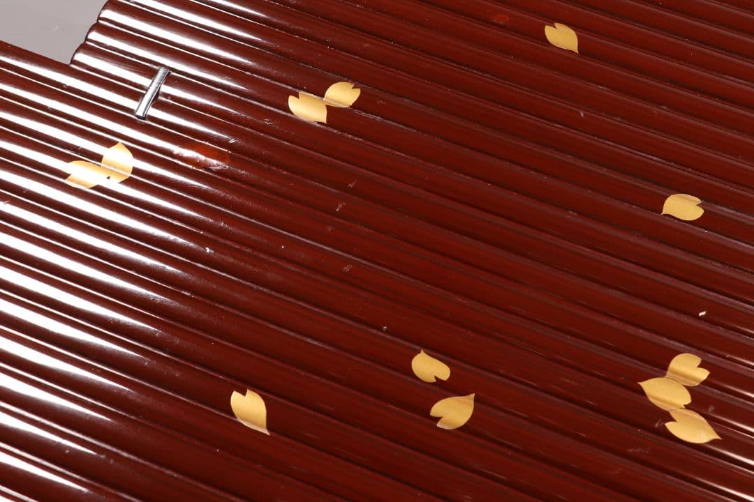 漆芸 桜ちらし蒔絵 花台 最大幅45.7cm 木製 卓 覆輪 雪輪 MA345