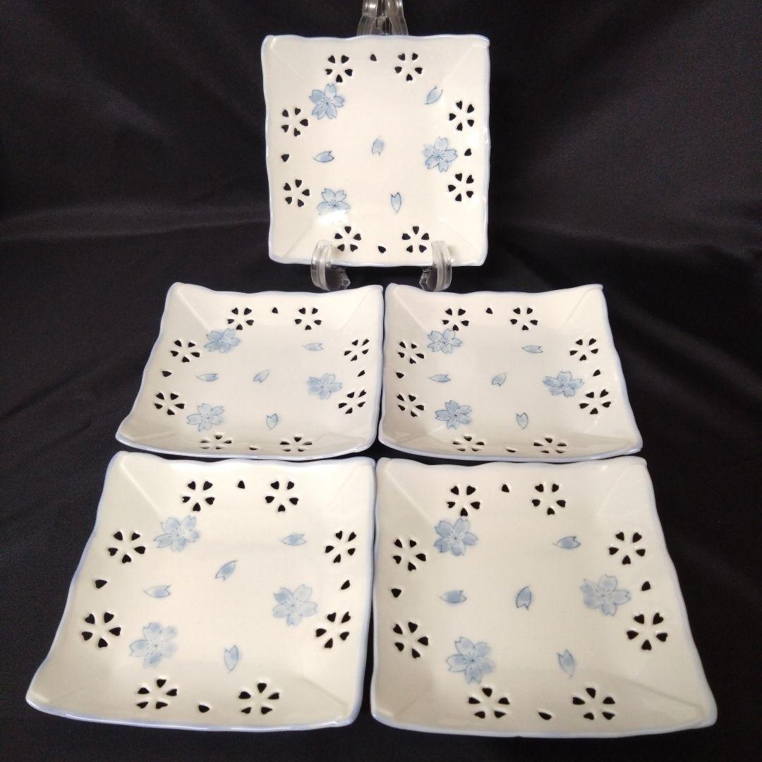 未使用 有田焼 桜絵 銘々皿5枚　お祝い　ARITA JAPAN