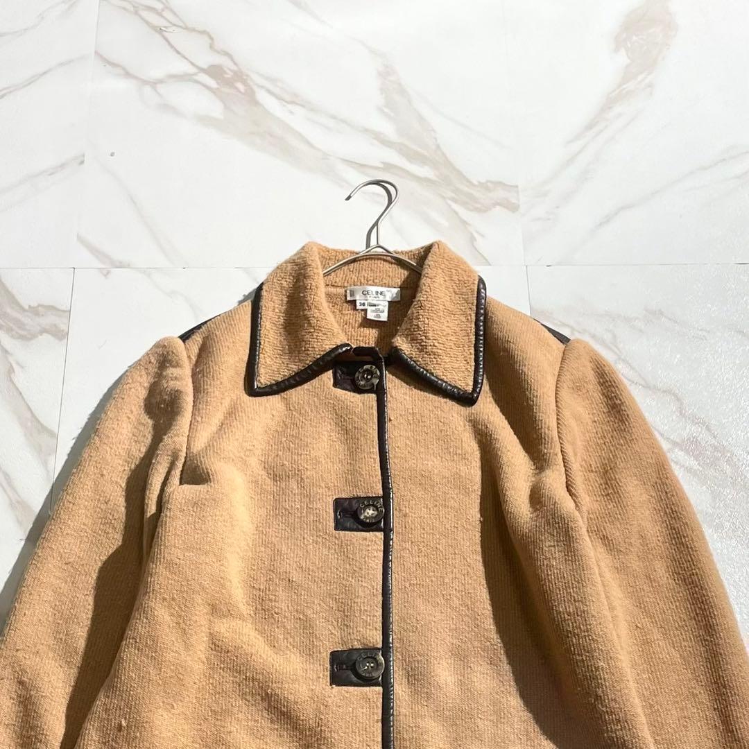 ジャケット・アウター CELINE Long Coat 90% Camel Leather L
