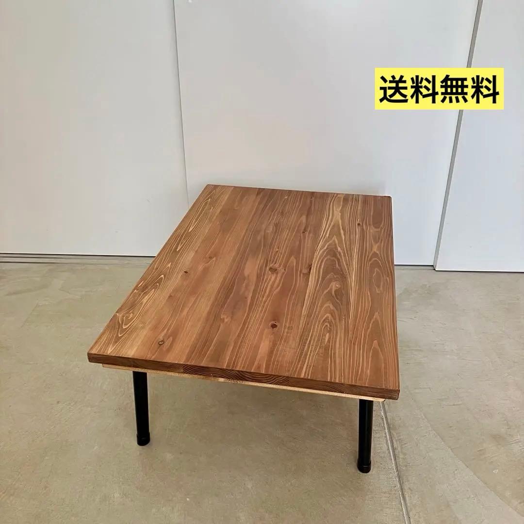 杉無垢材の折りたたみテーブル【ハンドメイド家具】　角・側面丸面加工