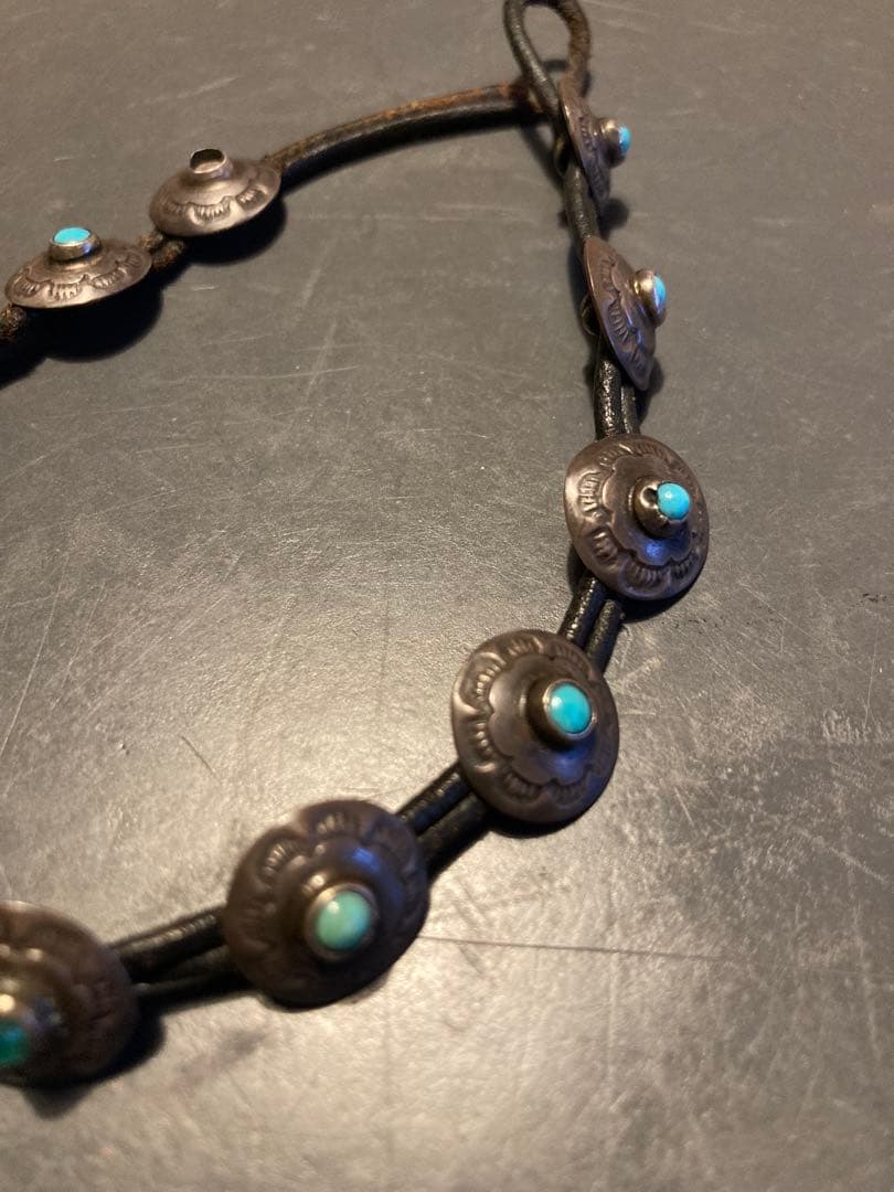 ロンハーマン ヴィンテージ ターコイズ レザーブレスレット シルバーコンチョ