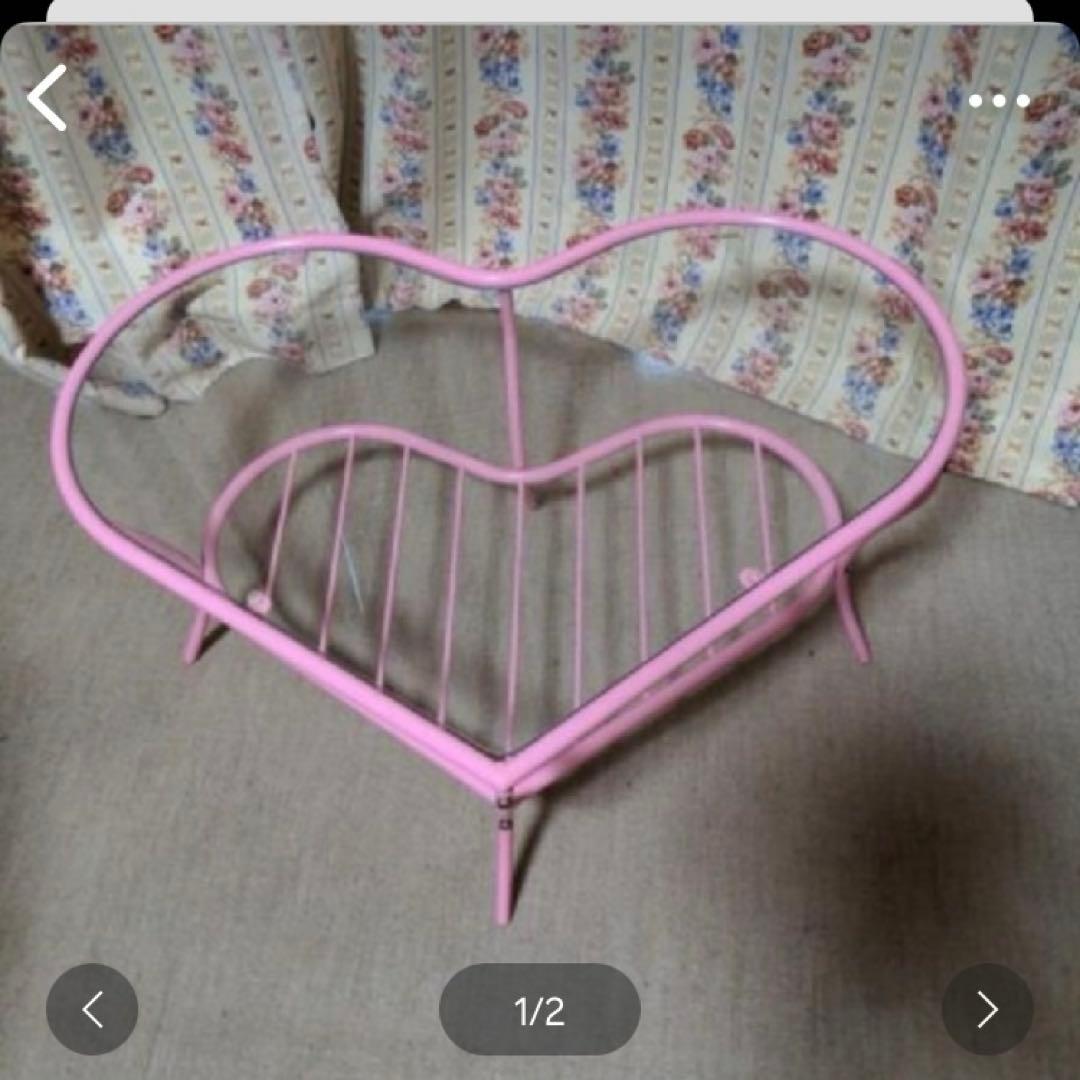 ハート型ガラステーブル【文京区　引取限定】