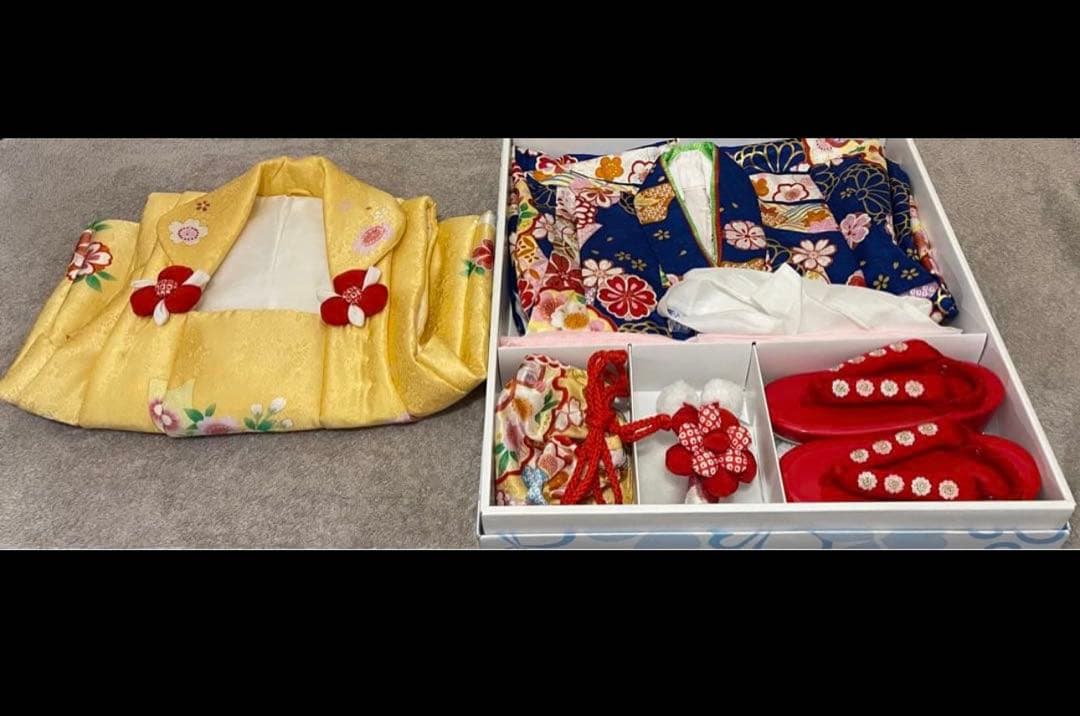 七五三　ひな祭り　着物セット　女の子　100 絹
