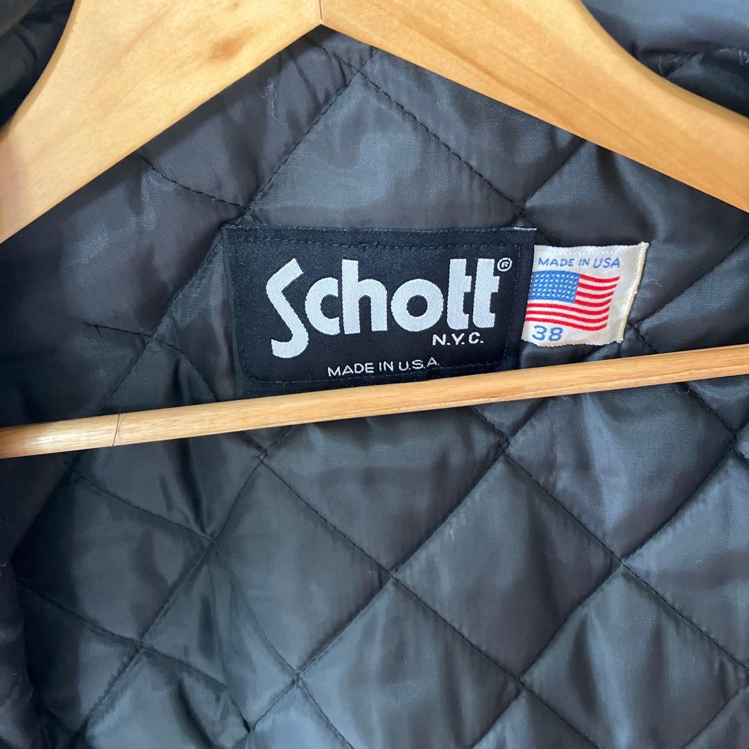 Schott ブラックレザーライダースジャケット
