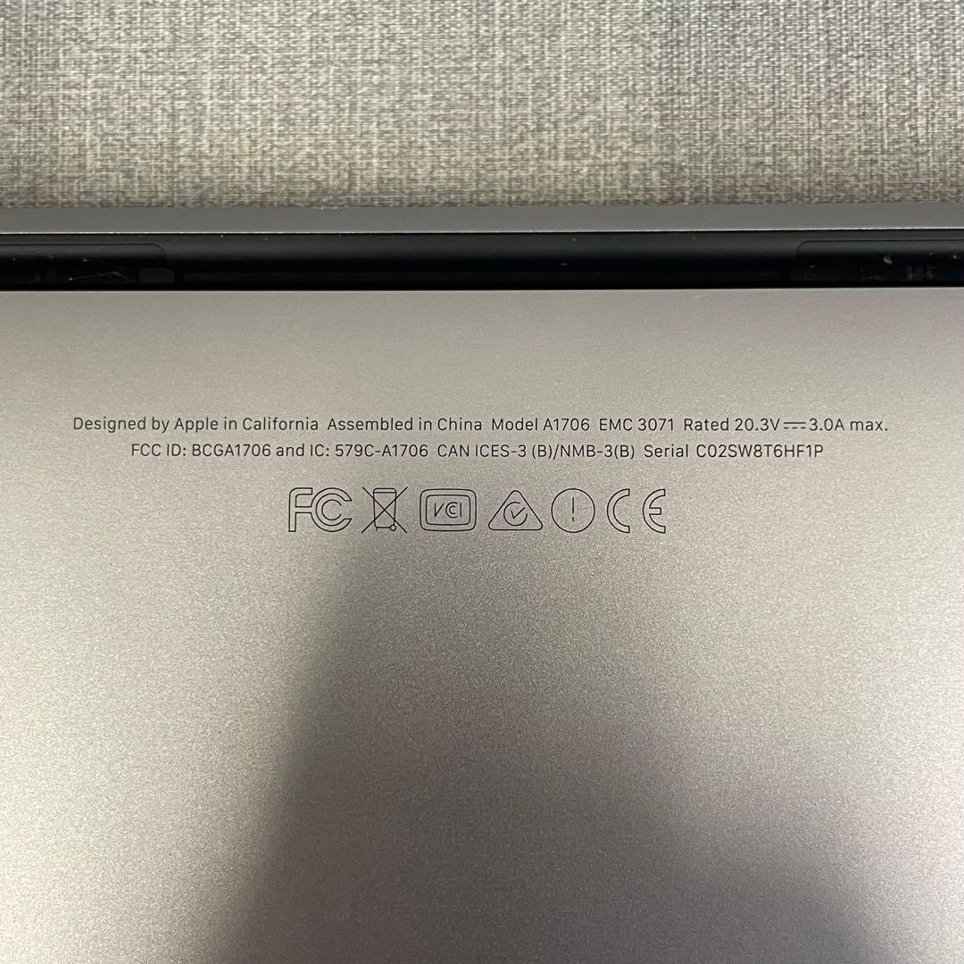 【H】MacBook Pro 13インチ A1706 動作確認済み