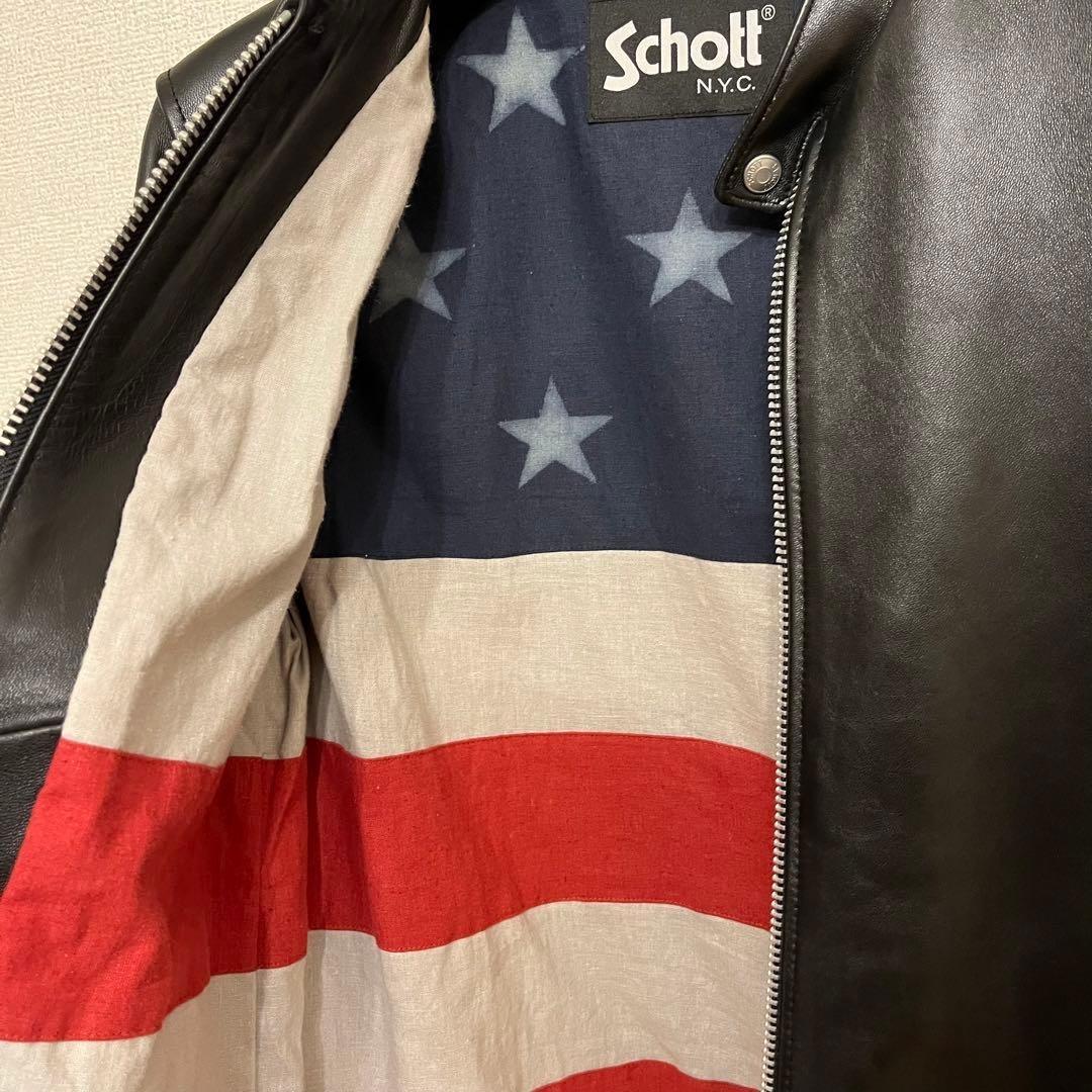 Schott tk.TAKEO KIKUCHI レザージャケットブラック L