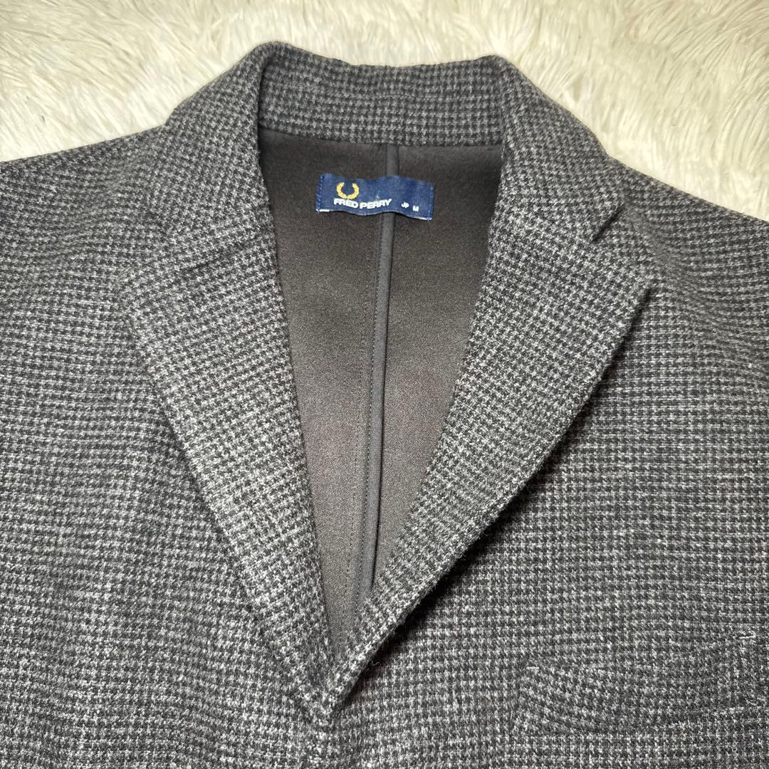 ☆【美品】FRED PERRY グレンチェック ロングコート M タータン裏地☆