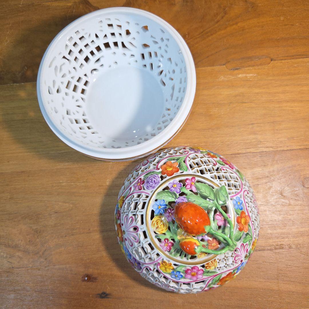ヘレンドHerend 透かしボンボン入れ ボンボニエール ファンタジー約12cm