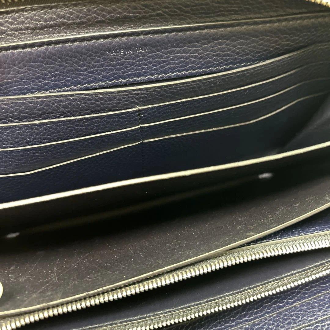 dunhill ダンヒル ボストンブルドッグ オーガナイザー 財布 紺色 レザー