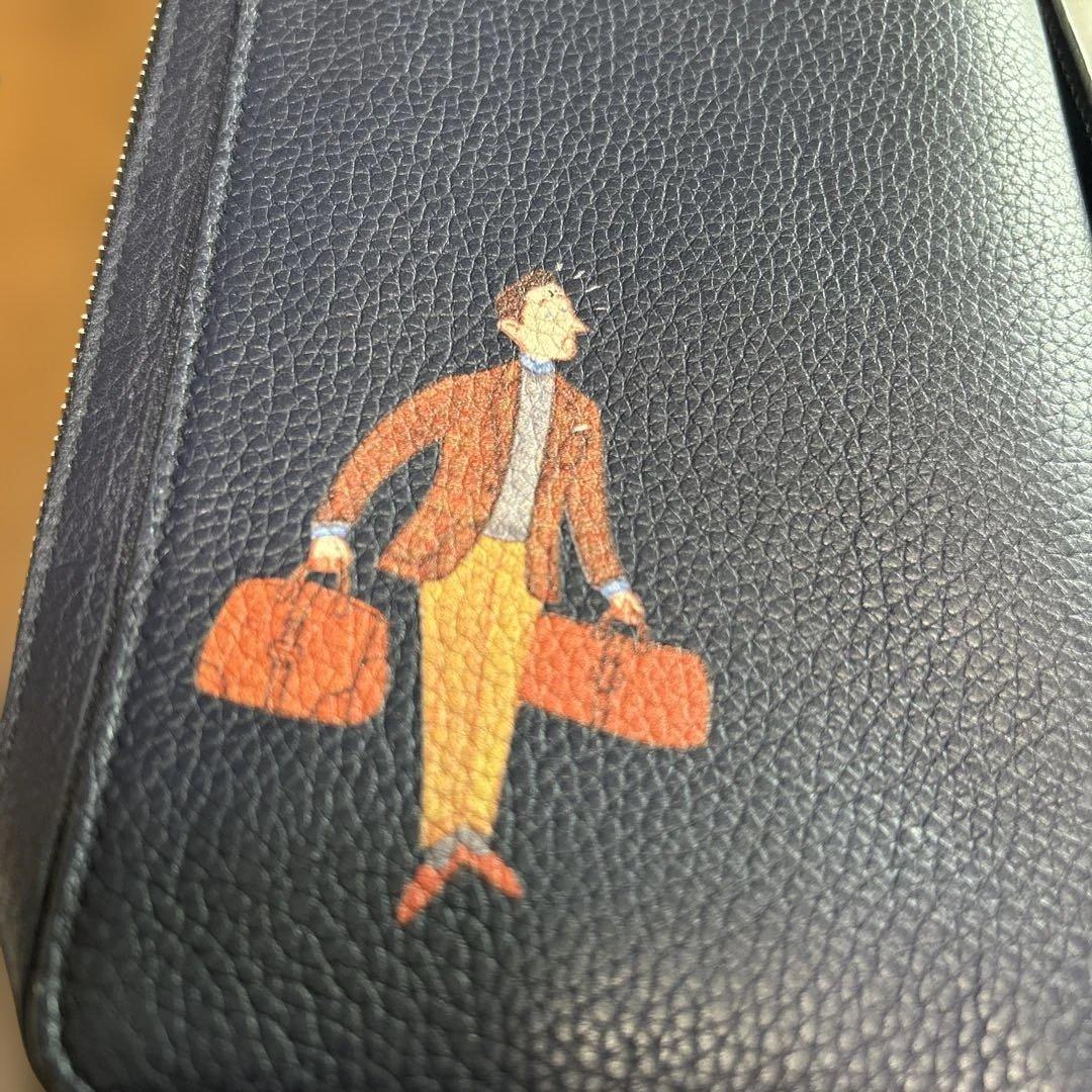 dunhill ダンヒル ボストンブルドッグ オーガナイザー 財布 紺色 レザー