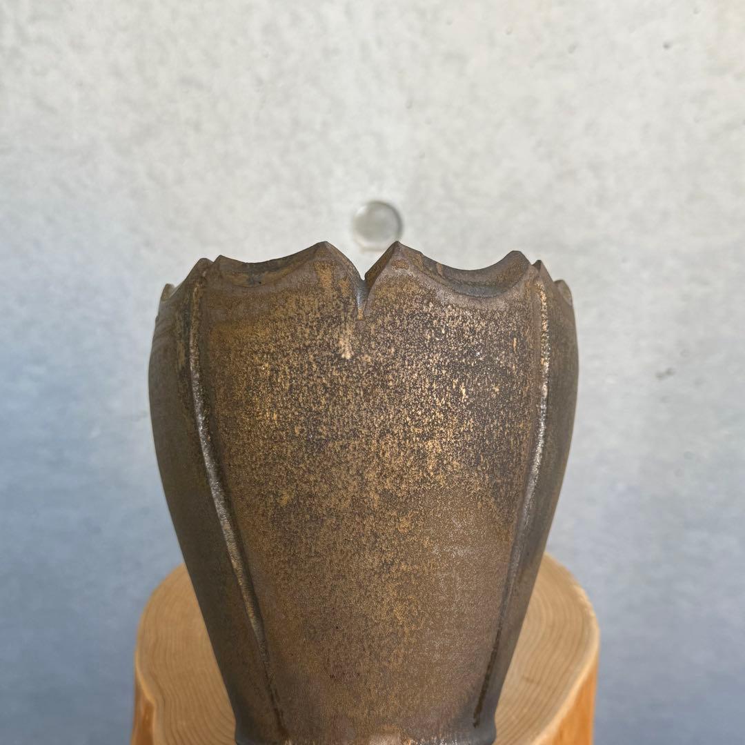 新里竜子 鶴仙園 陶器鉢 植木鉢