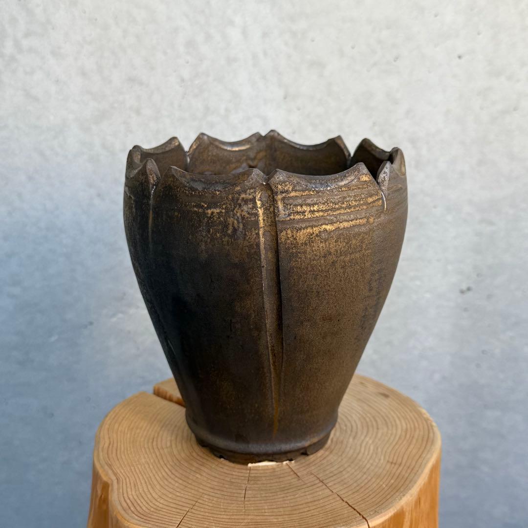 新里竜子 鶴仙園 陶器鉢 植木鉢