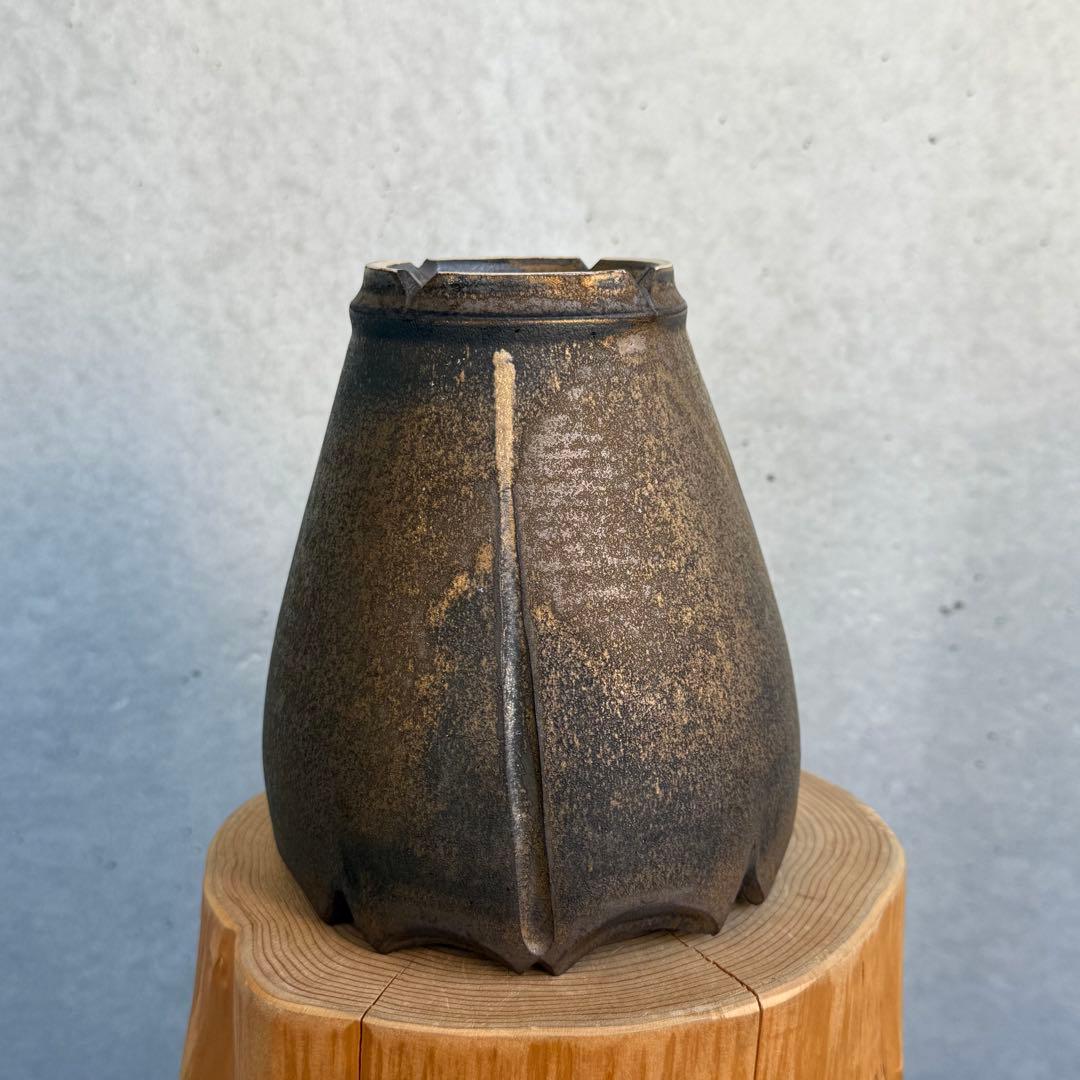 新里竜子 鶴仙園 陶器鉢 植木鉢