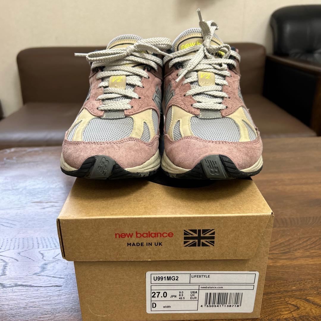 New Balance U991MG2 27.0cm ピンク/グレー