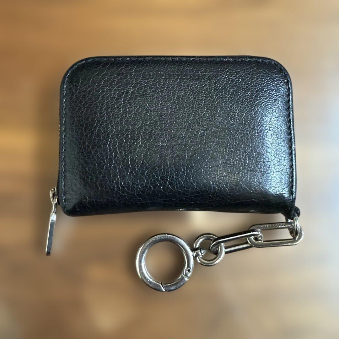 ポ*カ様 Burberry 黒 レザー ケース　革　古銭入れ　キーリング付