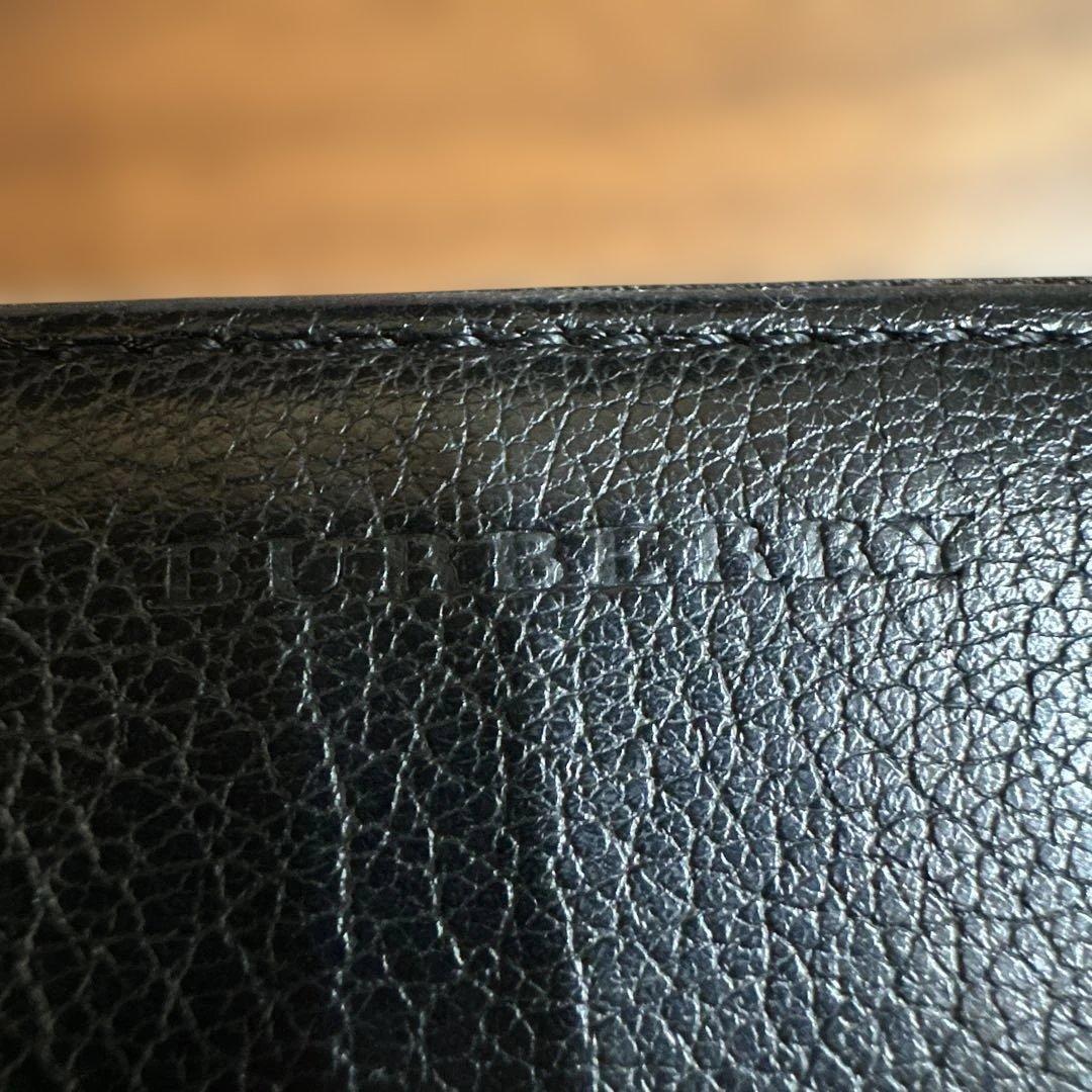 ポ*カ様 Burberry 黒 レザー ケース　革　古銭入れ　キーリング付