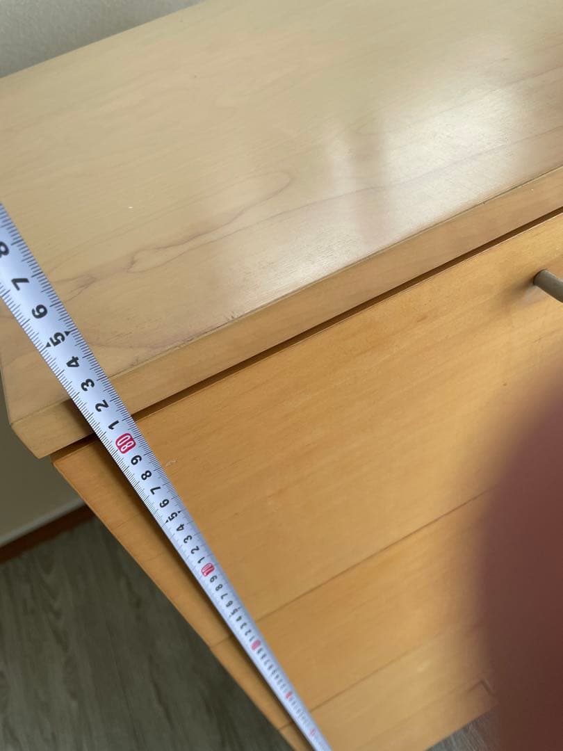 ナチュラル木製4段チェスト