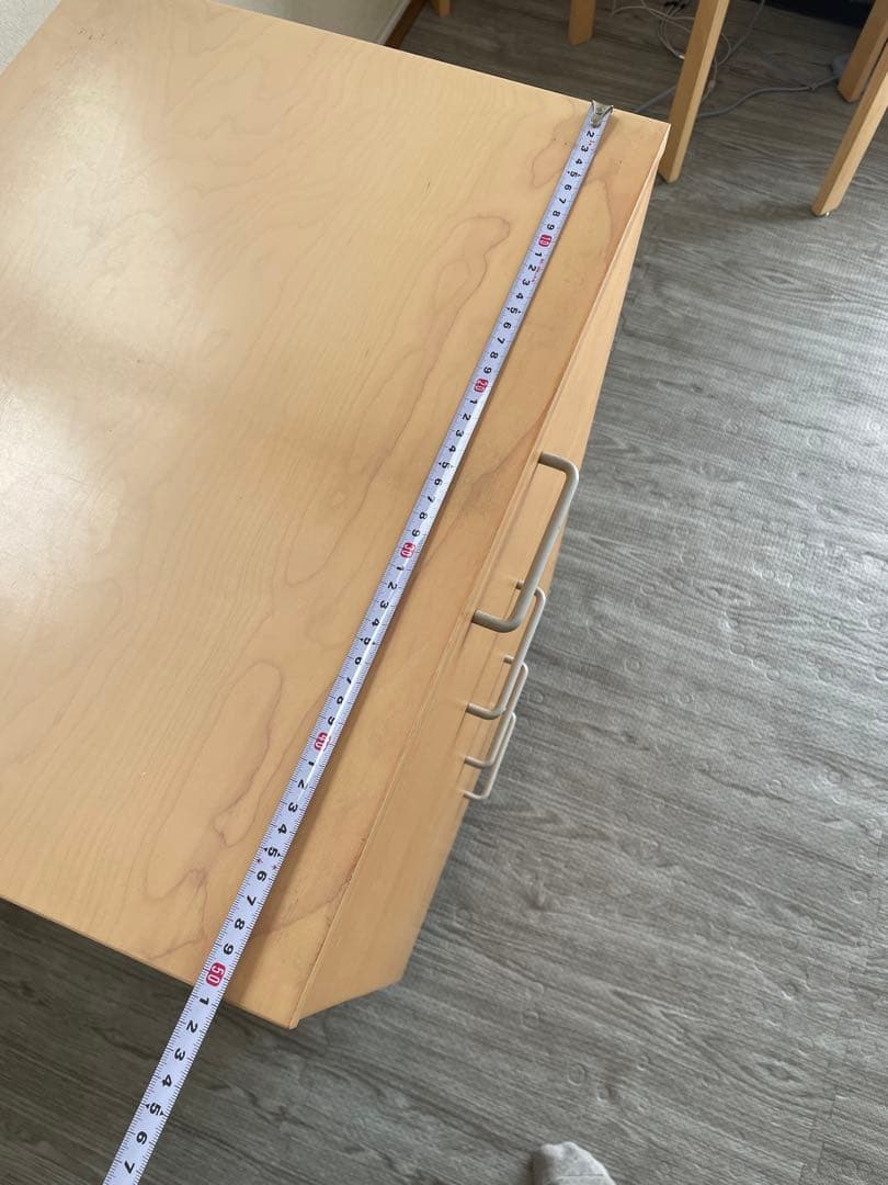 ナチュラル木製4段チェスト