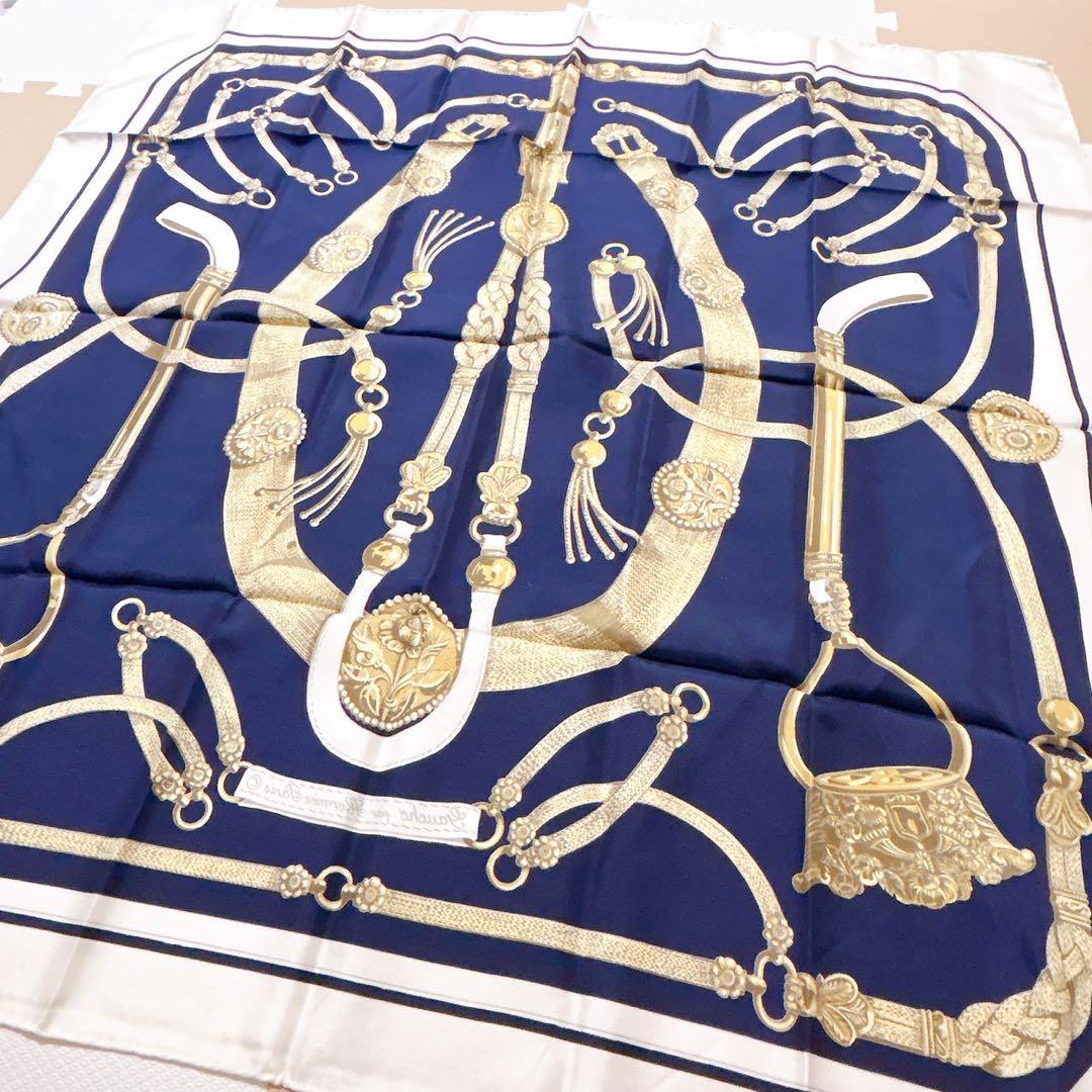 【美品】エルメス スカーフ カレ90 シルク