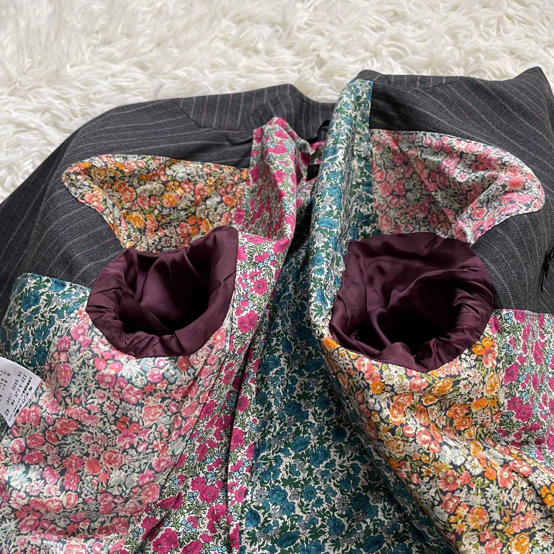 Paul Smith BLACK グレーストライプ裏地フラワーマルチパンツスーツ