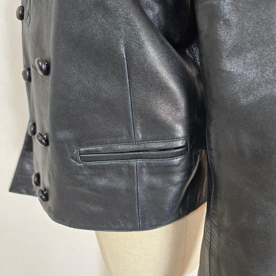 agnes b. SPECIAL レザーライダース ダブル 黒 M相当