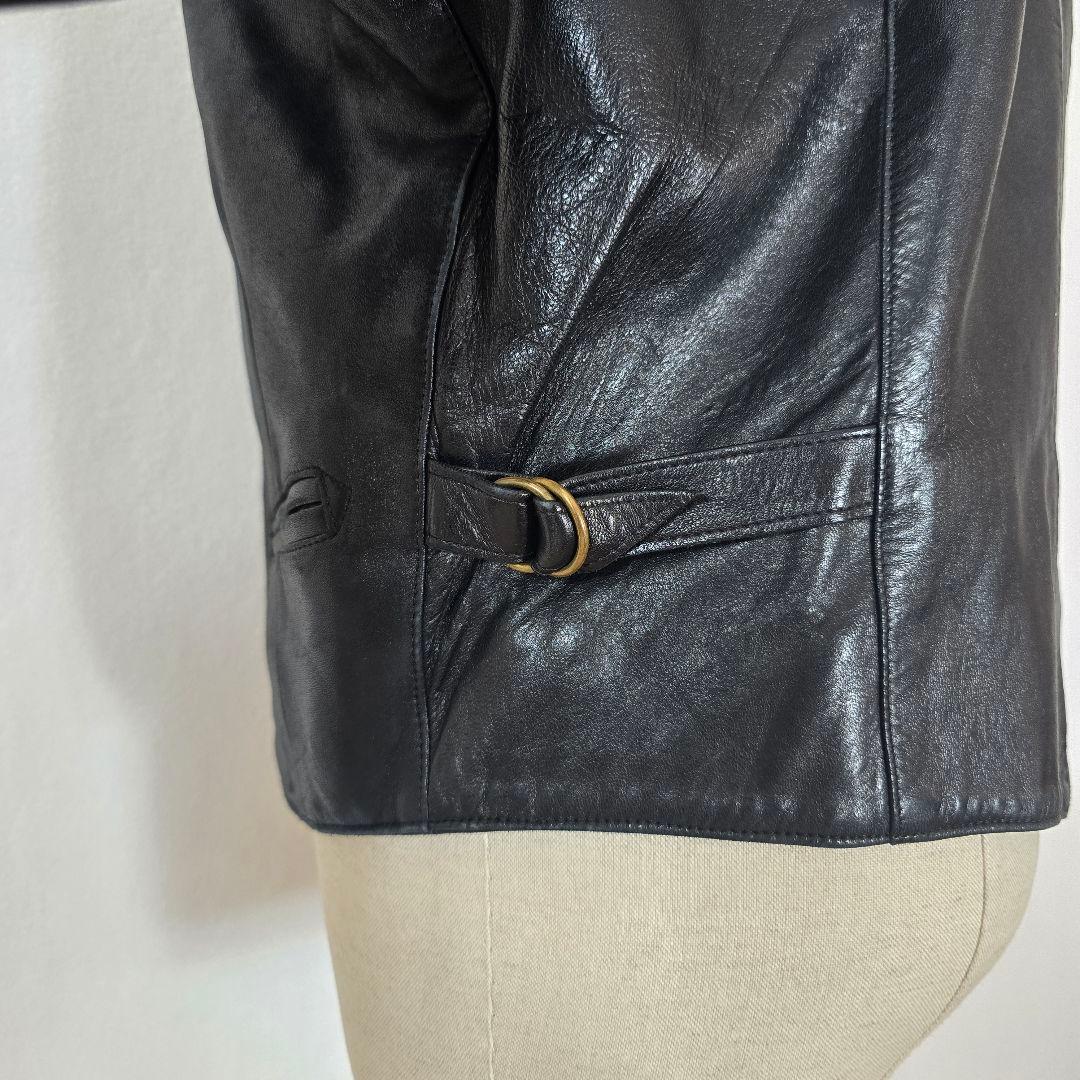 agnes b. SPECIAL レザーライダース ダブル 黒 M相当