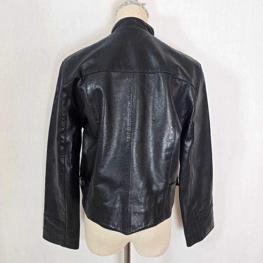 agnes b. SPECIAL レザーライダース ダブル 黒 M相当