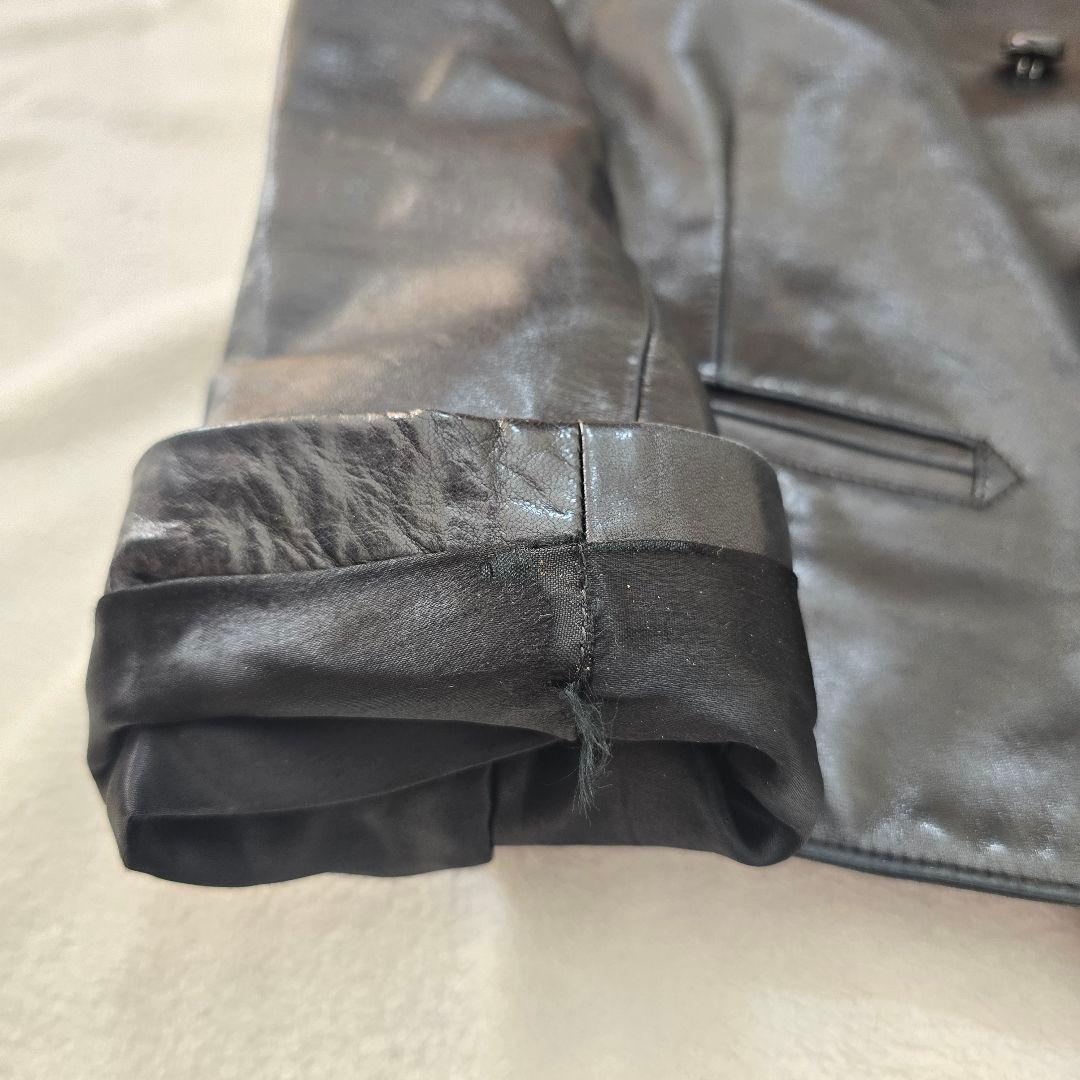 agnes b. SPECIAL レザーライダース ダブル 黒 M相当