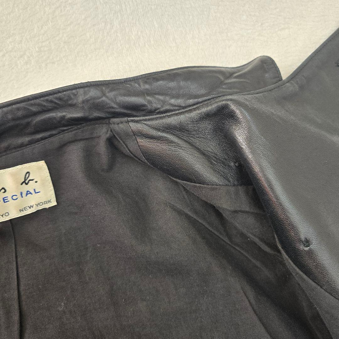 agnes b. SPECIAL レザーライダース ダブル 黒 M相当