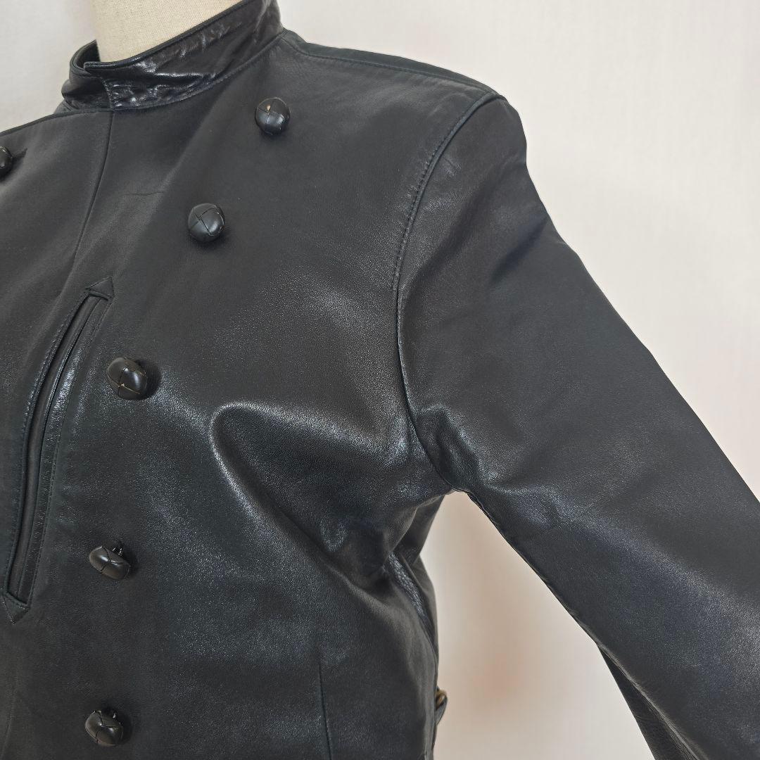 agnes b. SPECIAL レザーライダース ダブル 黒 M相当