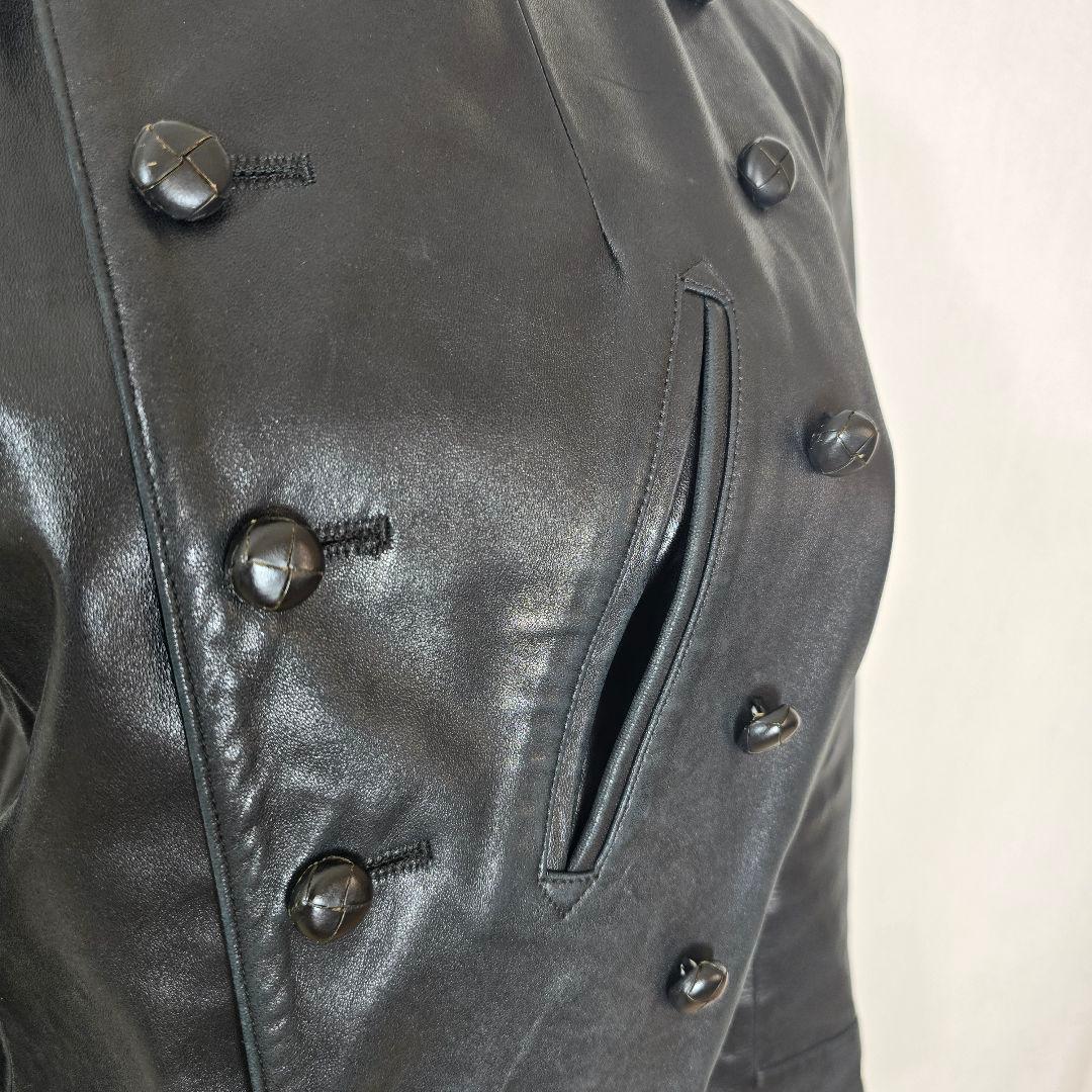 agnes b. SPECIAL レザーライダース ダブル 黒 M相当