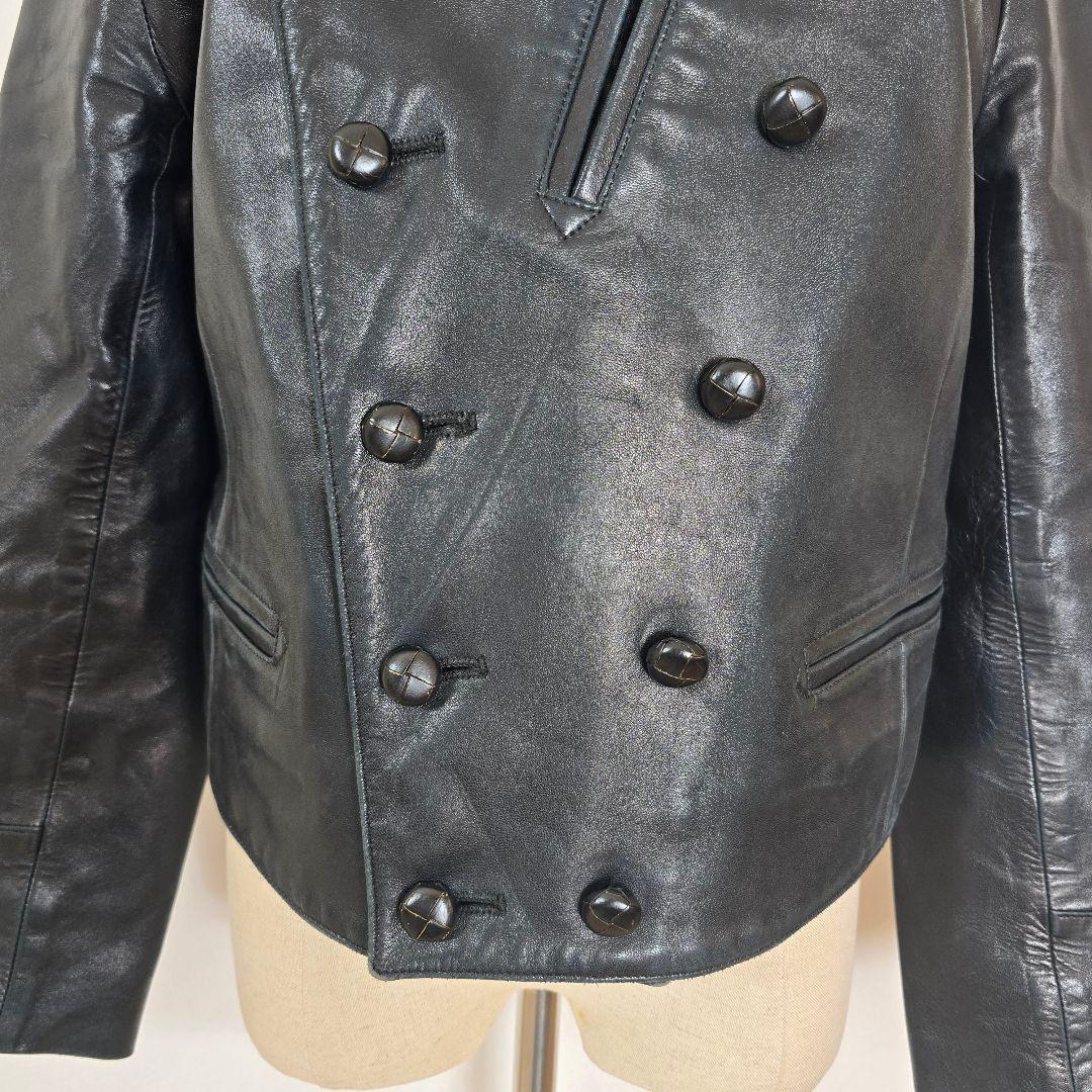 agnes b. SPECIAL レザーライダース ダブル 黒 M相当