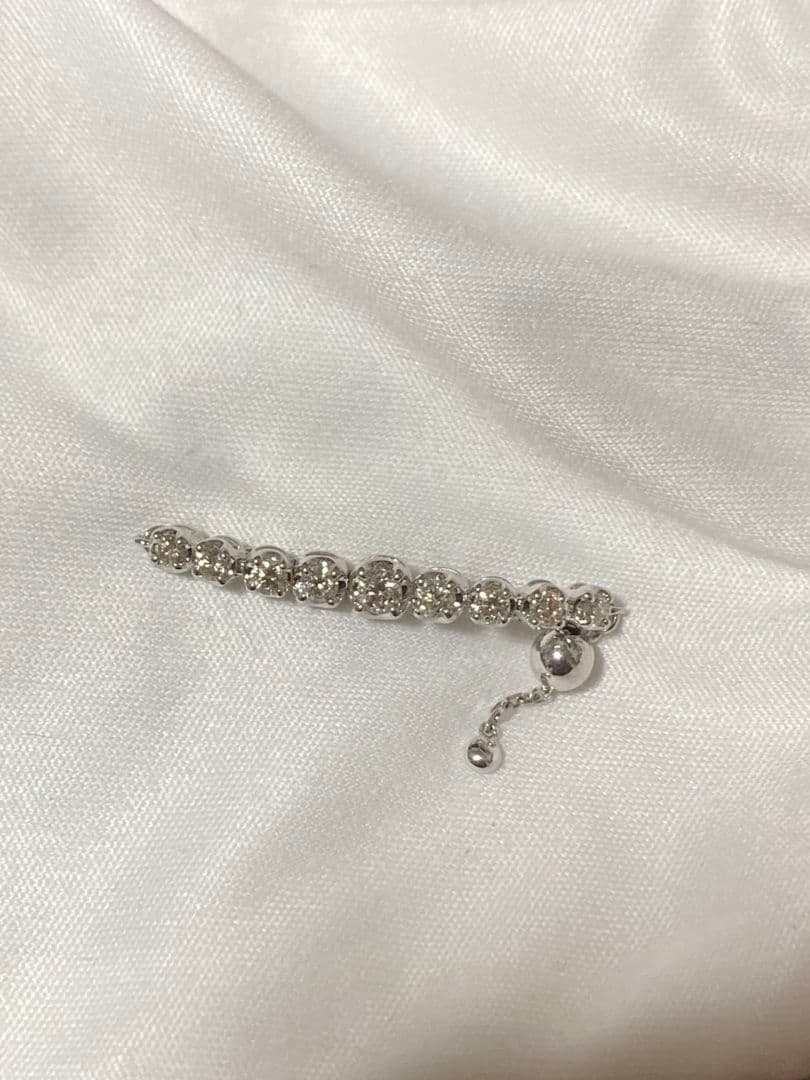 K18WG ダイヤモンド チェーンリング QVC ダイヤモンド