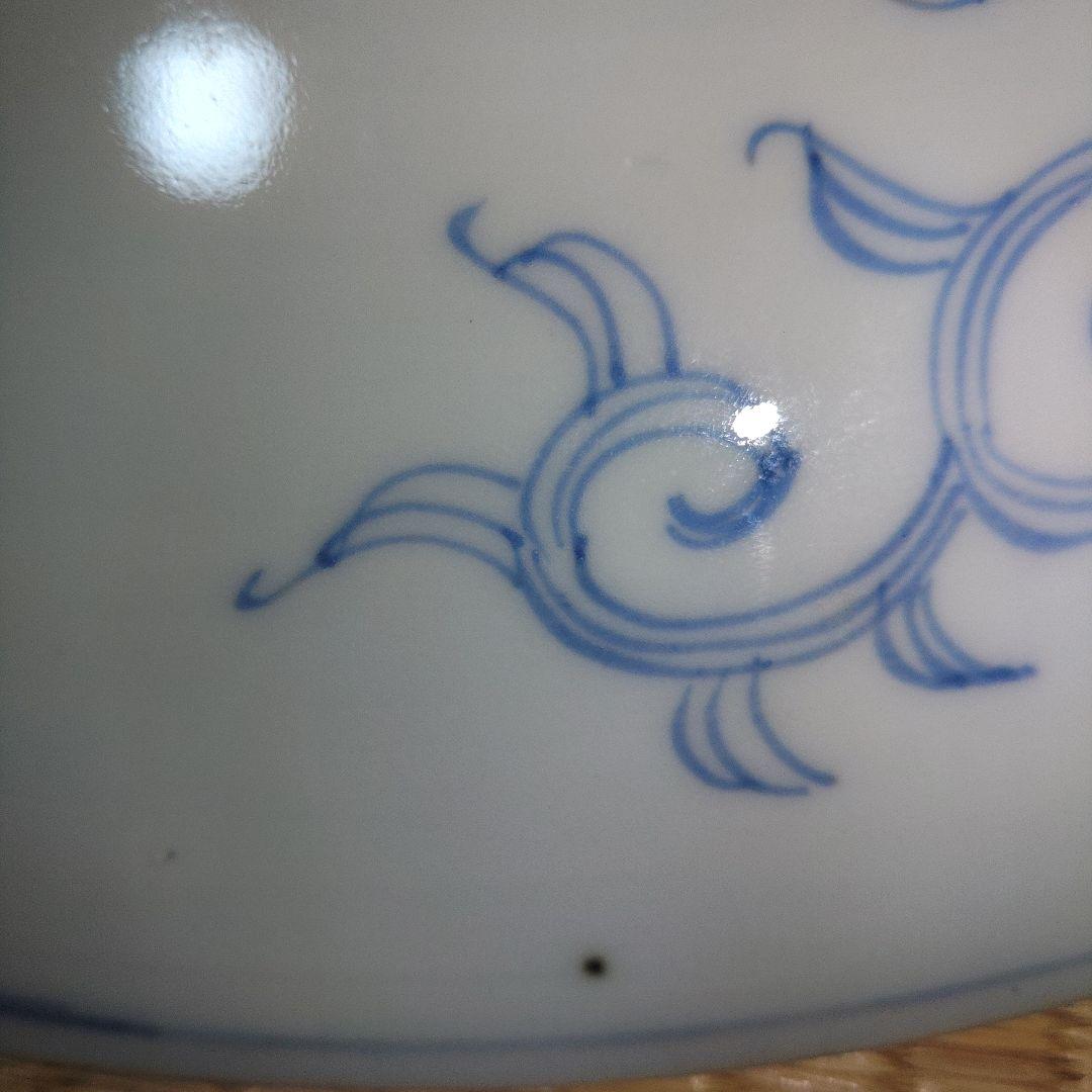 古伊万里　江戸時代　大明成化年製　幾何学文色絵皿　直径41cm