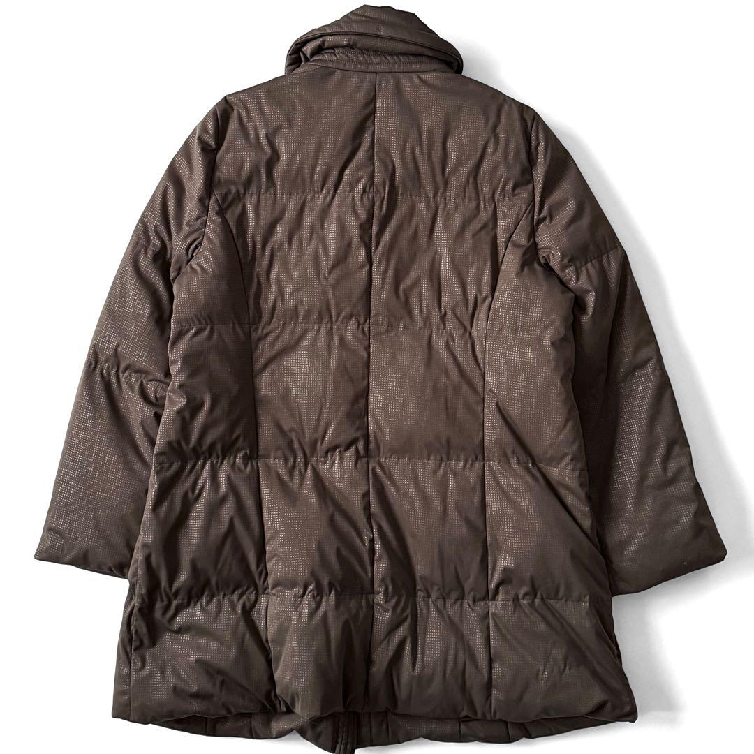 【2XLサイズ】Leilian レリアン ダウンコート ゴールド金具 ブラウン