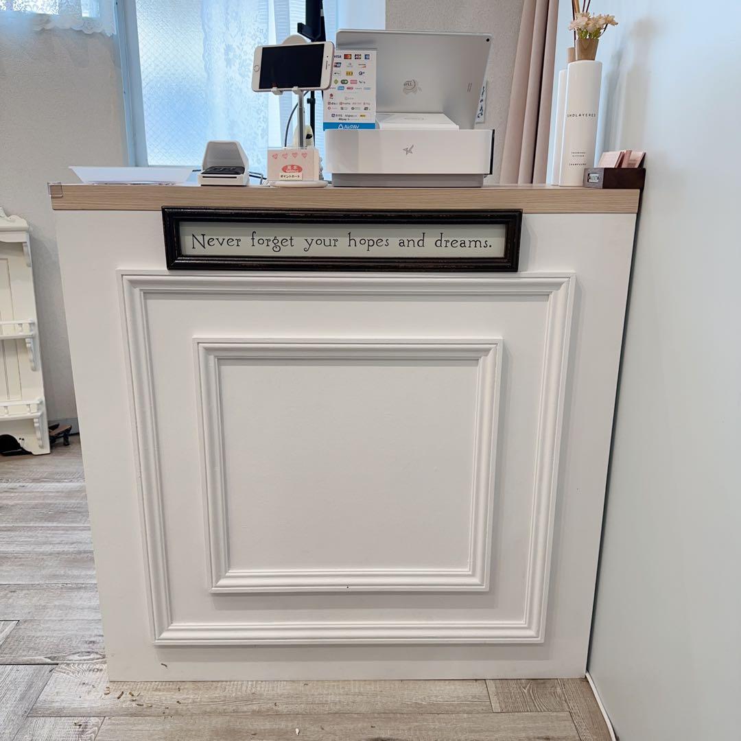 受付カウンター 幅100cm ホワイト 白レジカウンター アンティーク