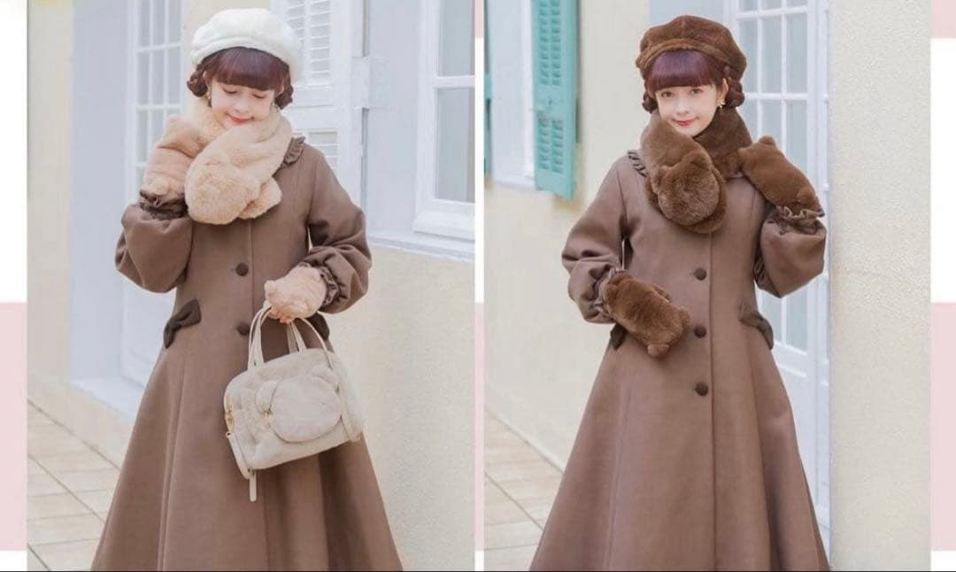 青木美沙子 しまむら コート ブラウン 3L