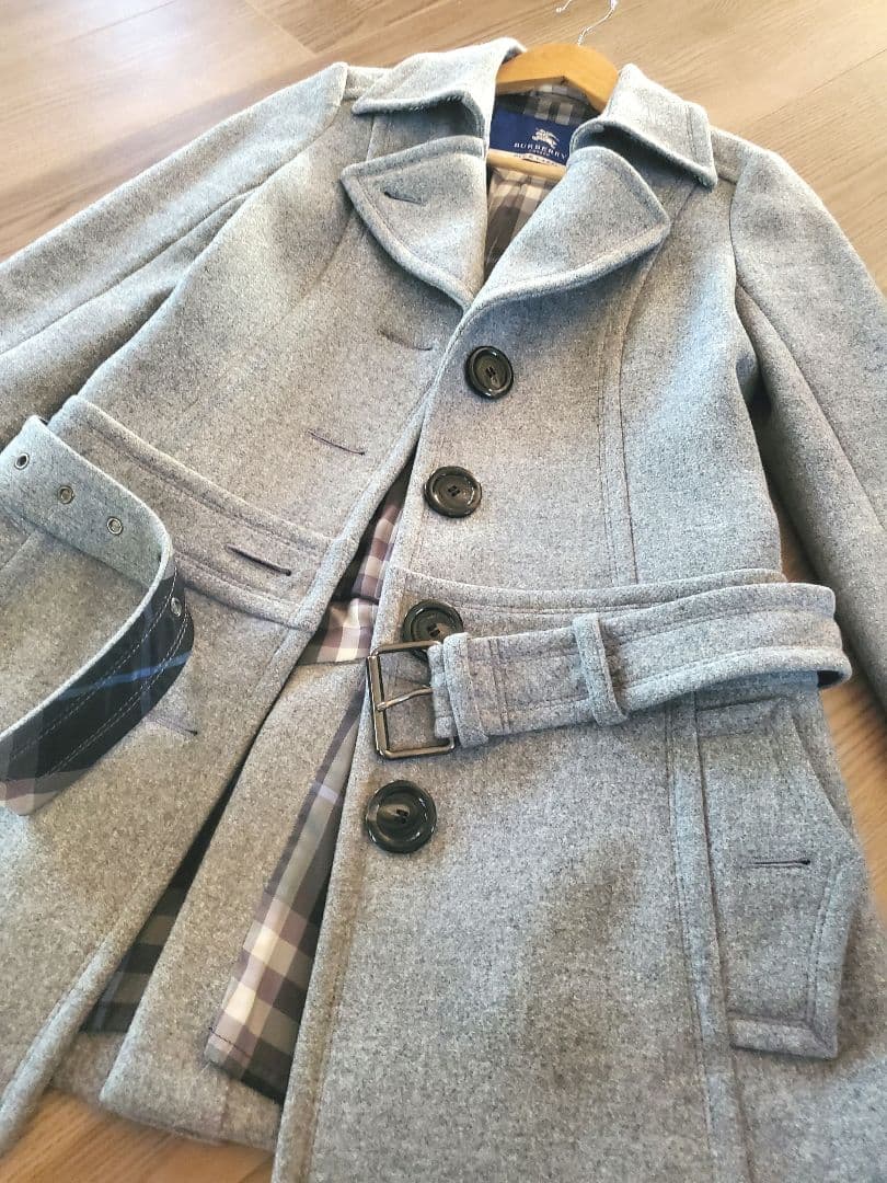 BURBERRY BLUELABEL 冬コート 上品シルエット アンゴラ混合 M