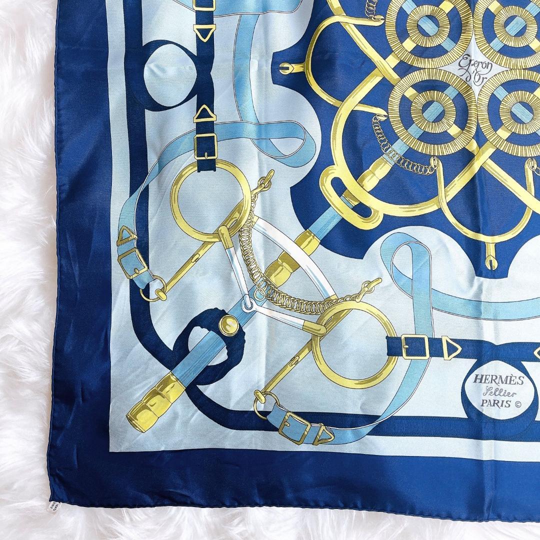 エルメス HERMES カレ90 Eperon D'or 黄金の拍車 スカーフ