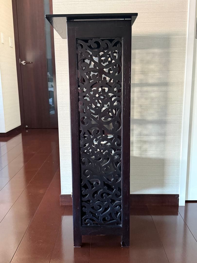 木製ラック 引き出し付き ダークブラウン インドネシア製