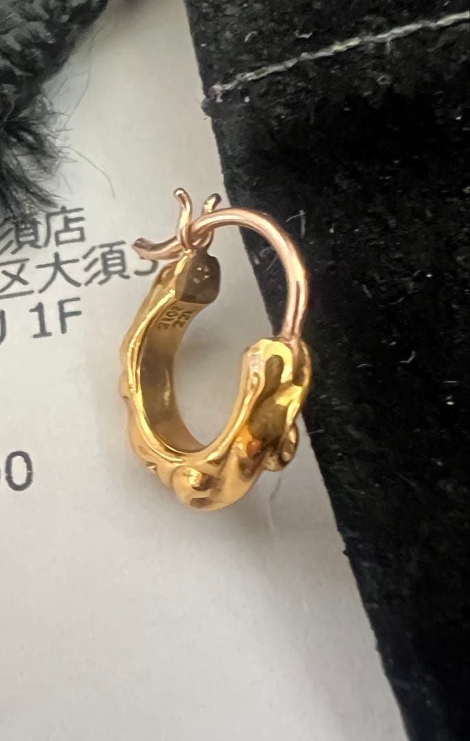 クロムハーツ 22K TNY HOOP SCRL タイニースクロールフープピアス